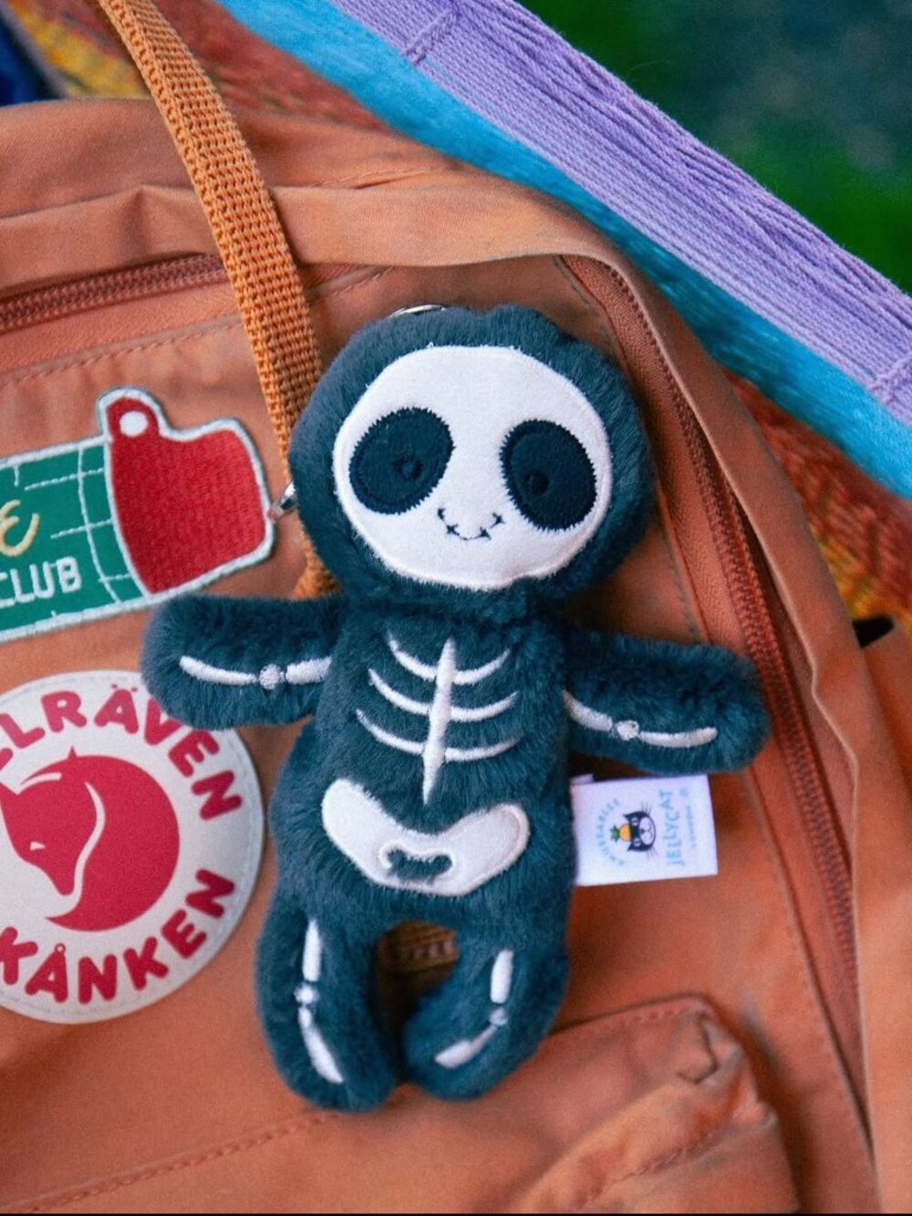 Jellycat Skeleton Bob Halloween Bag Plush Charm Keychain